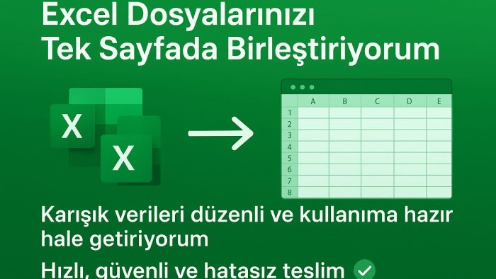 Excel üzerinde verilerinizi tek dosyada birleştiririm