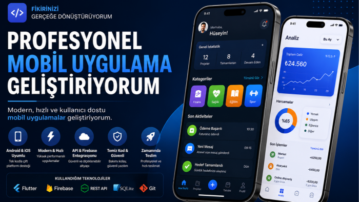 mobil uygulama ve web sitesi geliştiririm
