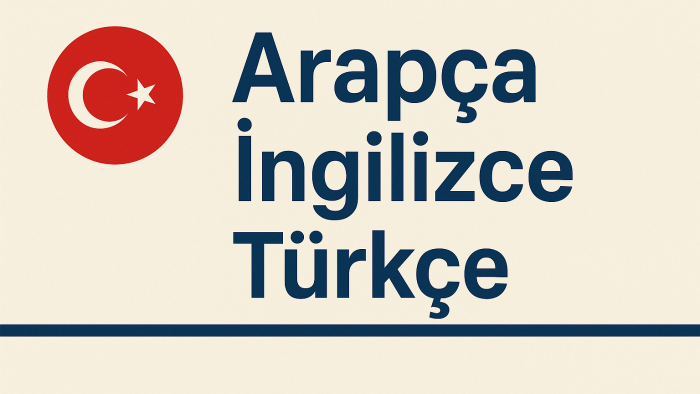 Arapça-Türkçe-İngilizce çeviriyi yapabilirim