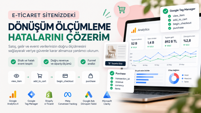 e-ticaret sitenizdeki dönüşüm ölçümleme hatalarını çözerim
