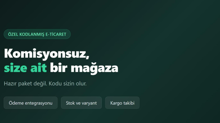 markanız için özel e-ticaret sitesi kodlarım