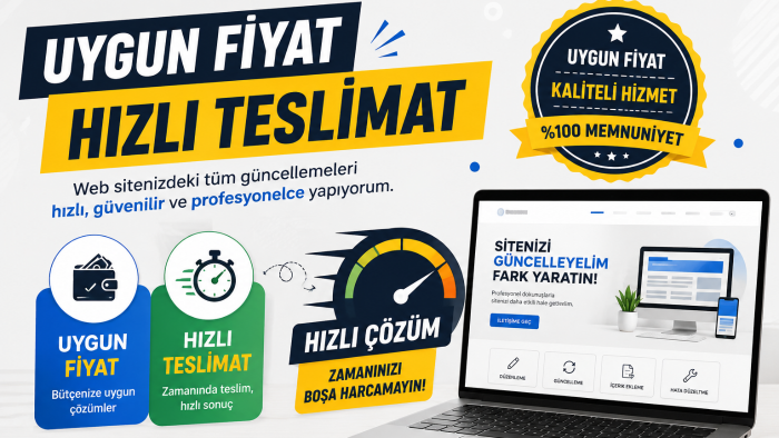 web sitenizde istediğiniz güncellemeleri yaparım
