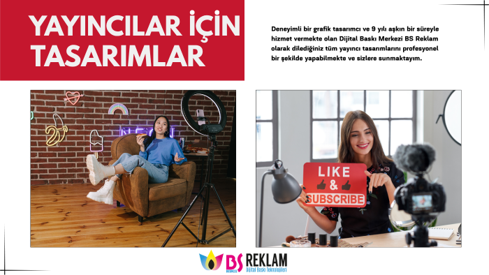 profesyonel bir şekilde yayıncılar için her tasarımı yaparım