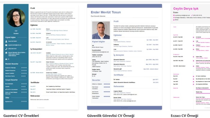 size en uygun cv i oluşturabilirim