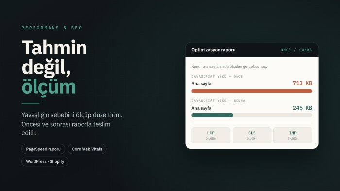 web sitenizi hızlandırma ve performans optimizasyonu yaparım