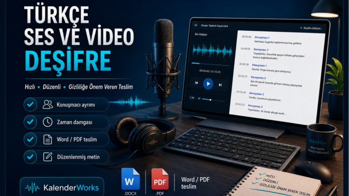 Türkçe ses ve video kayıtlarını yazıya dökerim