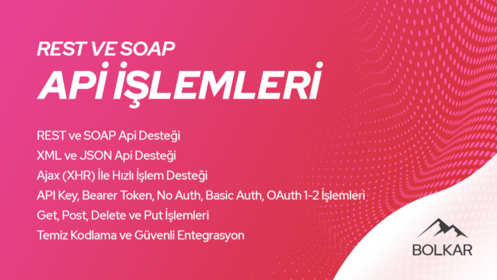rest ve soap api işlemleri yapabilirim