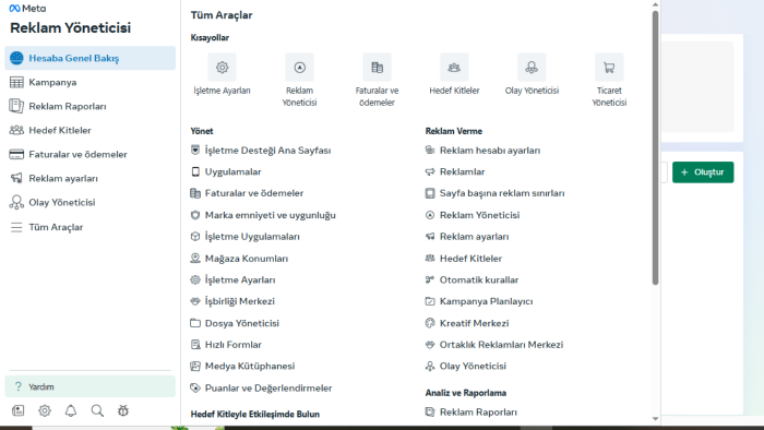 meta business manager sistem kurulumunu yapıyorum