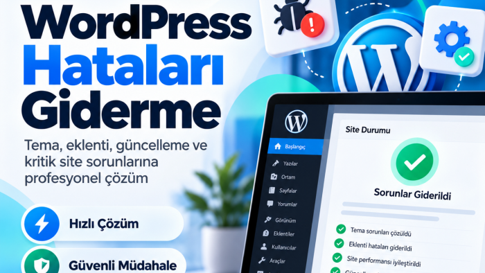 Wordpress sitede hata giderir, güvenlik açıklarını kapatırım