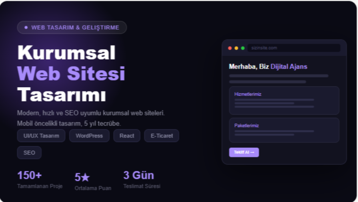 web geliştirme & tasarım hizmeti veriyorum