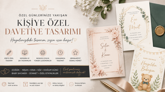size özel şık ve modern davetiye tasarımı yapabilirim