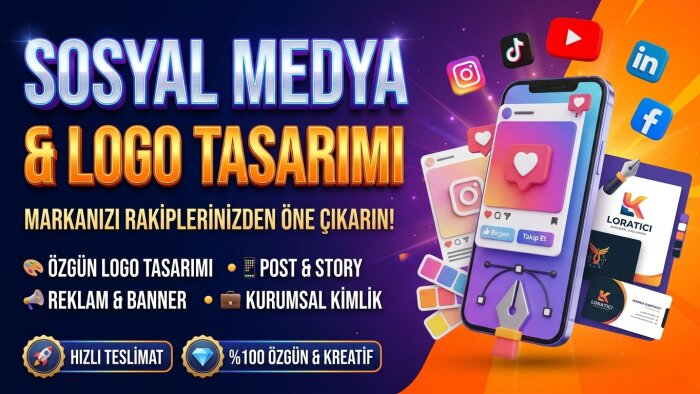 markanızı öne çıkaracak logo ve sosyal medya tasarlarım