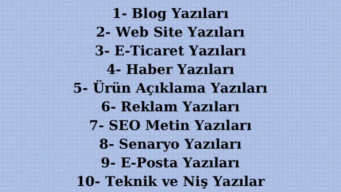 ihtiyaçlarınız doğrultusundaki her makalenizi yazabilirim