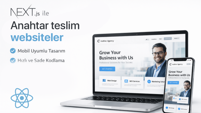 size NEXT.js kullanarak anahtar teslim website hazırlarım