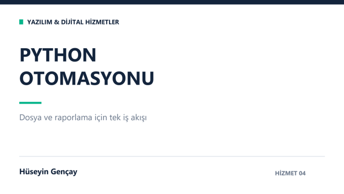 Python ile dosya ve raporlama işlerinizi otomatikleştiririm