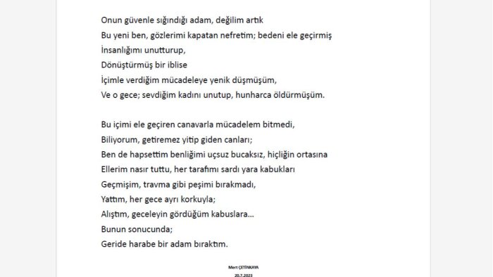 hayalgücü yüksek metinler yazmayı severim