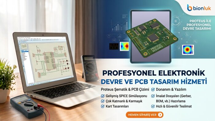 Proteus'ta elektronik devre tasarımı yapabilirim