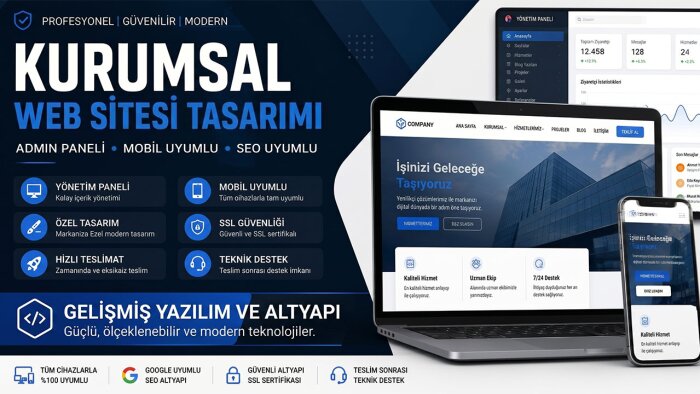SEO uyumlu yönetim panelli kurumsal web sitesi yapıyorum