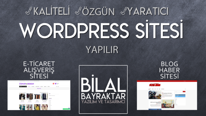 şahsi veya kurumsal wordpress sitenizi kurabilirim