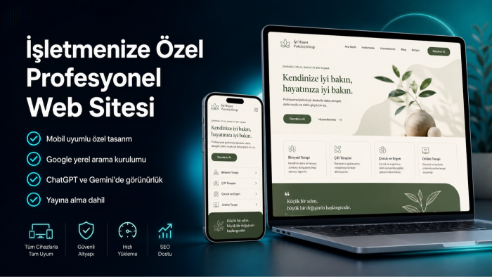 markanıza özel web sitenizi tasarlar ve yayına alırım
