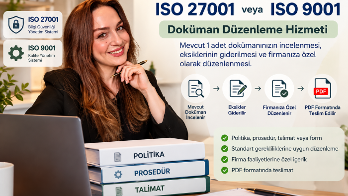 ISO 27001 BGYS dokümantasyon ve danışmanlık desteği sunarım