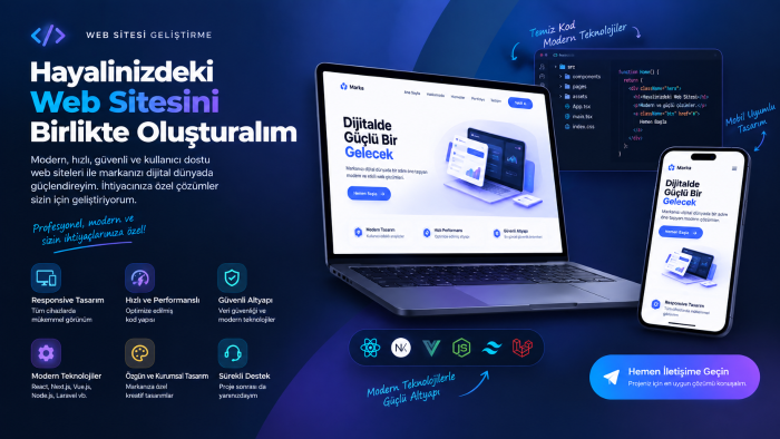 web geliştirme alanında isteklerinizi gerçekleştirebilirim