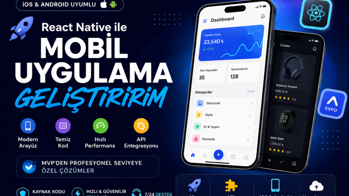 React Native ile mobil uygulama geliştiririm
