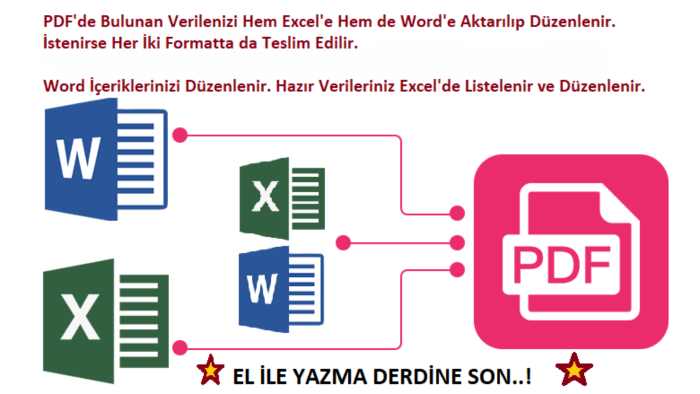 pdf dosyalarınızı excelde ve wordde düzenleyebilirim