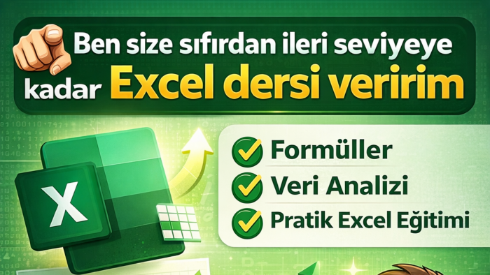 size sıfırdan ileri seviyeye kadar Excel dersi veririm