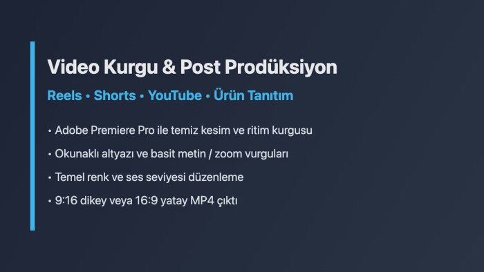 Reels Shorts YouTube ve reklam videolarınızı kurgularım