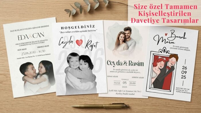 kişiye özel davetiye tasarımları hazırlıyorum