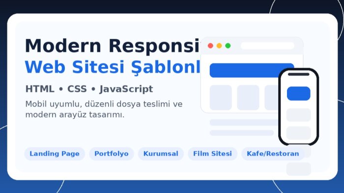 modern ve mobil uyumlu web sitesi şablonları hazırlarım