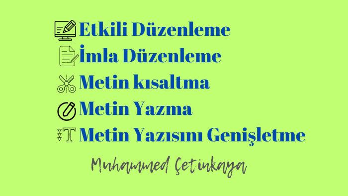 yazılarınızı imla hataları kısaltma ve genişletme düzenlerim