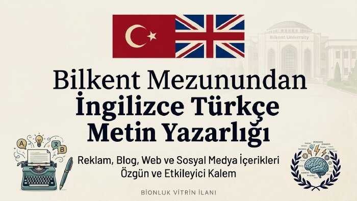 Türkçe veya İngilizce metin yazarım