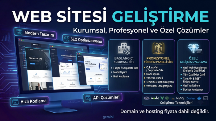 modern ve profesyonel web sitesi geliştiriyorum