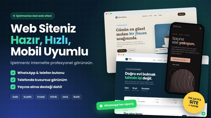 işletmeniz için mobil uyumlu tek sayfalık web sitesi yaparım