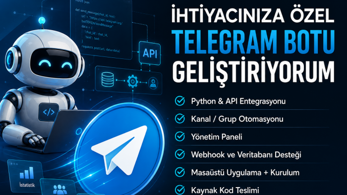İhtiyacınıza özel Telegram botu geliştiririm