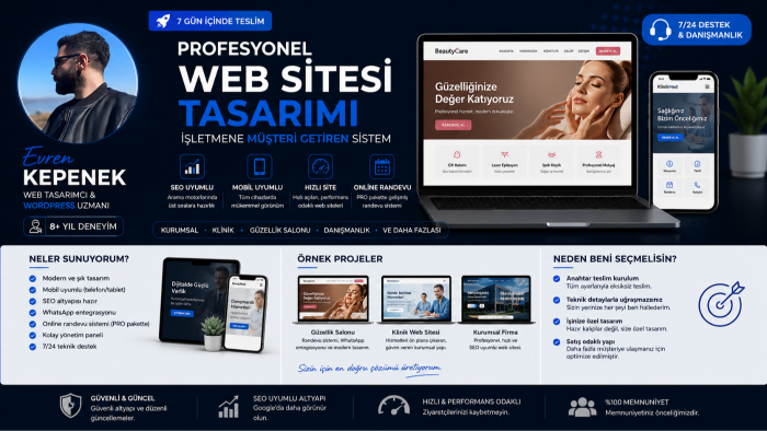 WordPress ile anahtar teslim seo odaklı web sitesi yapıyorum