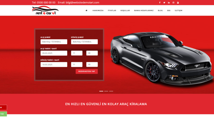 rent a car oto kiralama web sitesi scripti kurabilirim