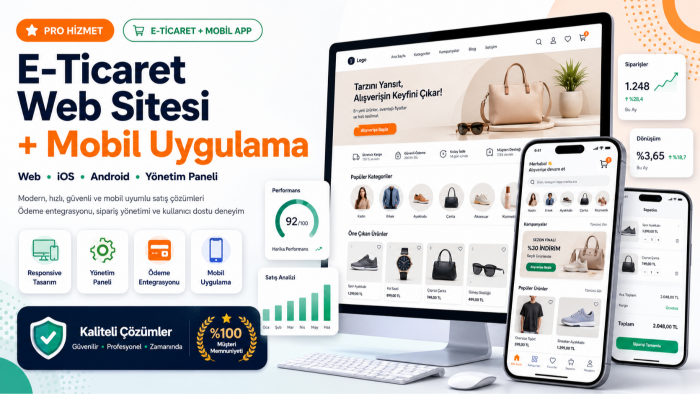 e-ticaret sitenizi ve mobil uygulamanızı geliştiririm