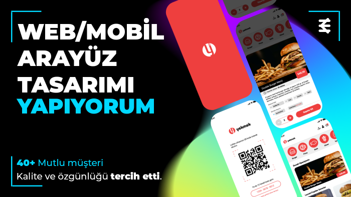 web/mobil uygulama UI/UX tasarımı yapıyorum