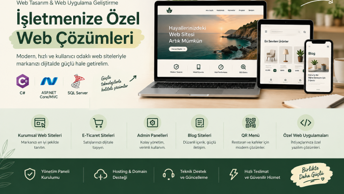 işletmenize özel panelli modern bir web sitesi kodlayabilirim
