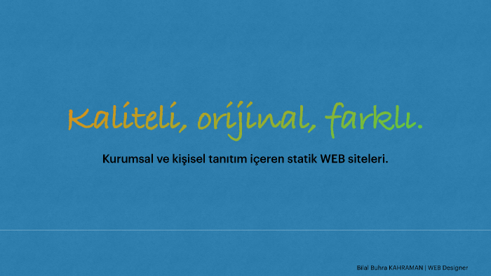 sizlere yaratıcı tanıtım web siteleri hazırlayabilirim