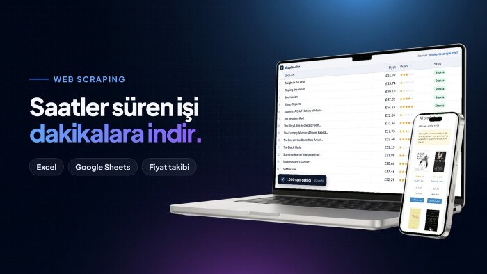 istediğiniz siteden veri çekip Excel'e aktarırım