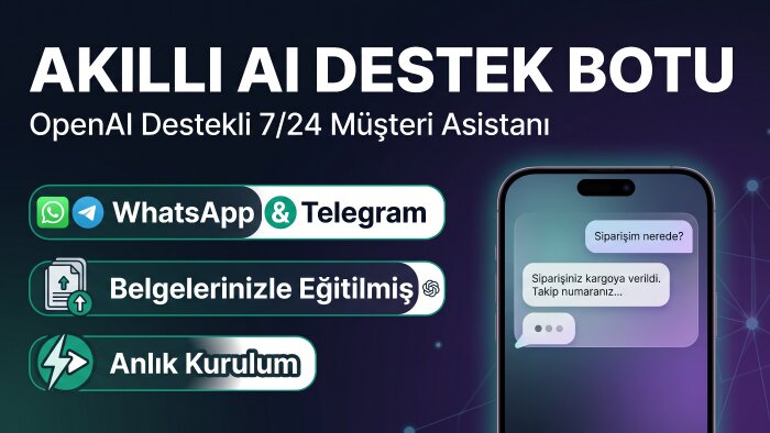 işletmeniz için web chatbotu whatsapp otomasyonu kurarım