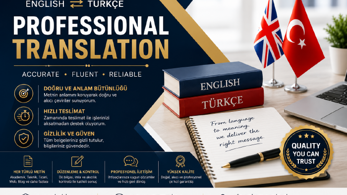 profesyonel İngilizce-Türkçe çeviri hizmeti veriyorum