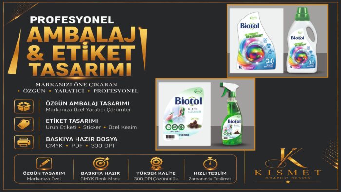 profesyonel ürün ambalaj ve etiket tasarımları hazırlarım