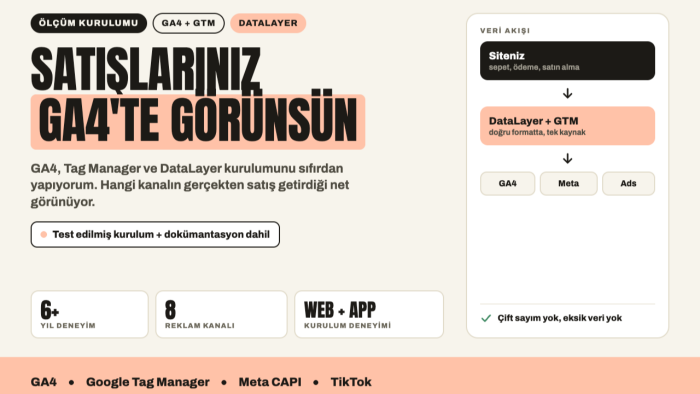 sitenize doğru çalışan dönüşüm takibini kurarım
