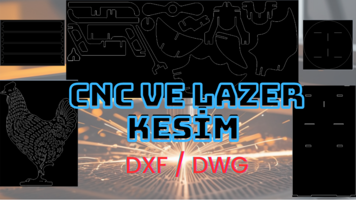  cnc ve lazer kesime uygun dxf /dwg ürün çizimleri yaparım