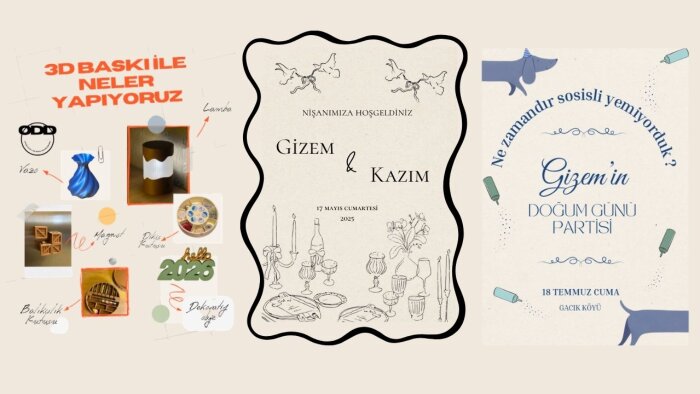 özel günleriniz için modern davetiye tasarımları oluştururum